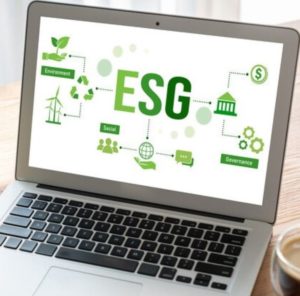 Laptop computer with ESG on the screen