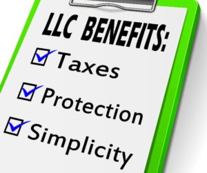 LLC Benefits on a clipboard